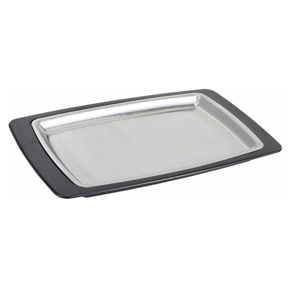 Winco SIZ-11BST Platter & Underliner Set Includes 11" X 7" Stainless Steel Rectangular Oven Safe Platter And Bakelite® Underliner