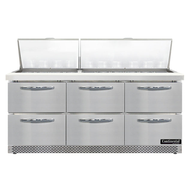 Continental Refrigerator SW72N30M-FB-D Mighty Top Sandwich Unit Front Breather