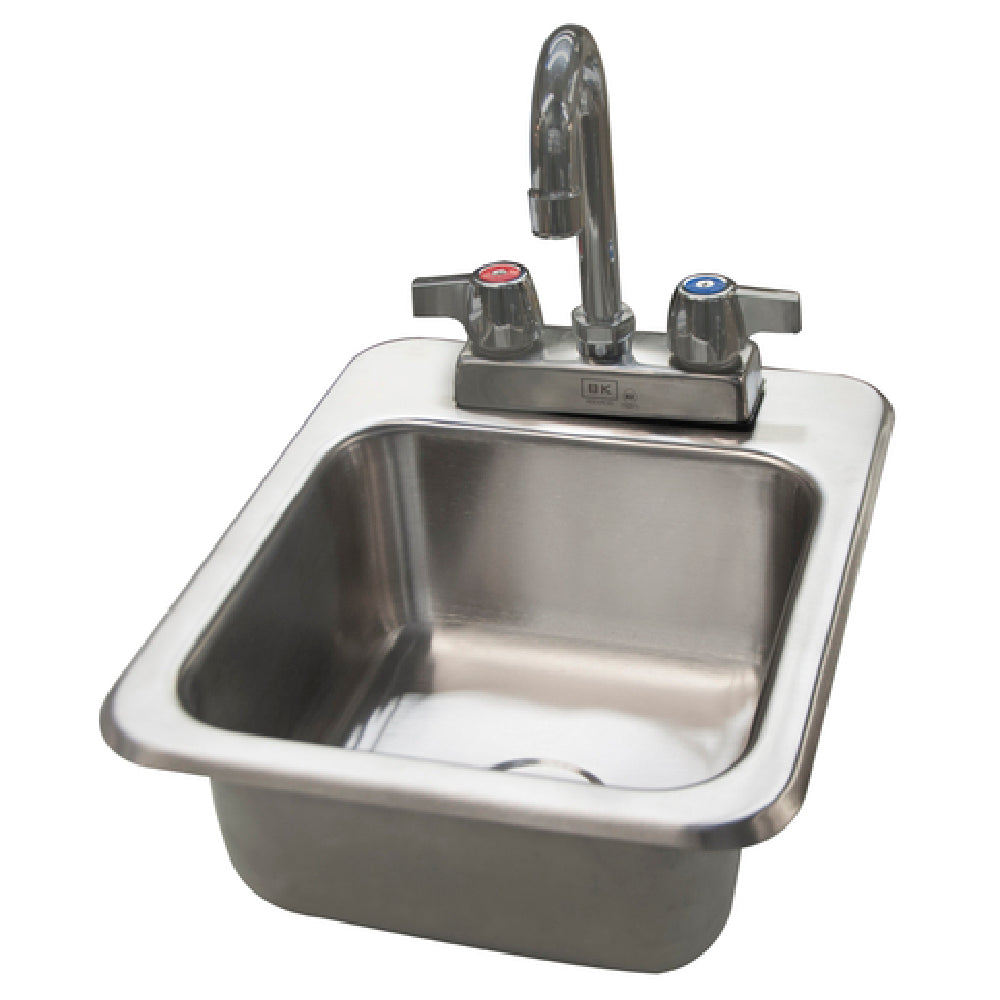 BK Resources DDI-0909524-P-G Deep Drawn Drop-In Sink One Compartment 11-1/8"W X 13-1/2"D X 5"H Overall Size