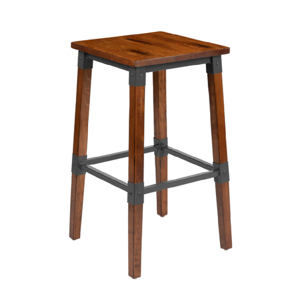 Flash Furniture 2-XU-DG-W0247B-GG Dining Barstool 500 Lb. Weight Capacity Mortise And Tenon Style Construction With Metal Wood Screw Reinforcements