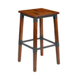 Flash Furniture 2-XU-DG-W0247B-GG Dining Barstool 500 Lb. Weight Capacity Mortise And Tenon Style Construction With Metal Wood Screw Reinforcements