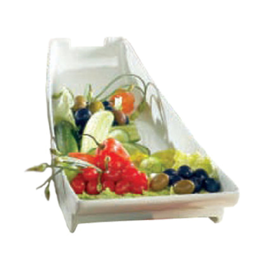 Bon Chef 70063PWHT Futura2 Gondola Platter 20" L X 8" W X 4-1/2" H Aluminum With Ceramic-look Coating