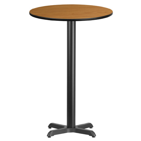 Flash Furniture XU-RD-24-NATTB-T2222B-GG Table 24" Dia. X 43-1/8"H Bar Height