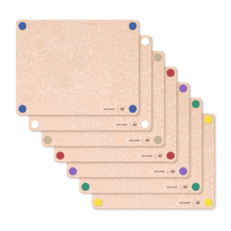 Epicurean 622C-141101 Epicurean HACCP Non-Slip Cutting Board 14.5" X 11.25" X 3/8" In Natural 7-Piece Set
