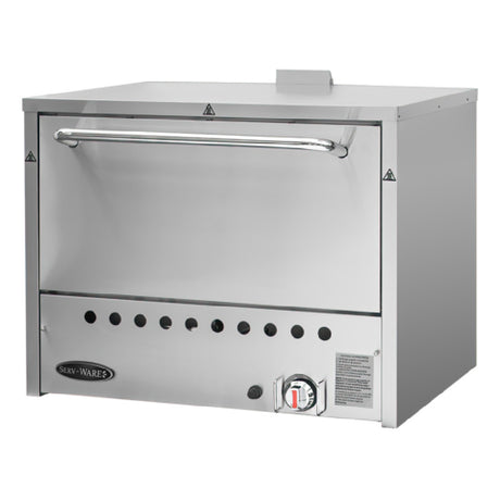 Serv-Ware SWPO-31-LP - Serv-Ware - Gas Cooking -Pizza Oven - Liquid Propane - 32.28" W X 26.42" D X 29.57" H - Stainless Steel Structure - Stainless Steel U Shape Burner - Thermostat (120°F- 650°F ) Controlled - Good Insulation Outside Chamber - Hearth Deck