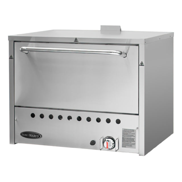 Serv-Ware SWPO-31-LP - Serv-Ware - Gas Cooking -Pizza Oven - Liquid Propane - 32.28" W X 26.42" D X 29.57" H - Stainless Steel Structure - Stainless Steel U Shape Burner - Thermostat (120°F- 650°F ) Controlled - Good Insulation Outside Chamber - Hearth Deck