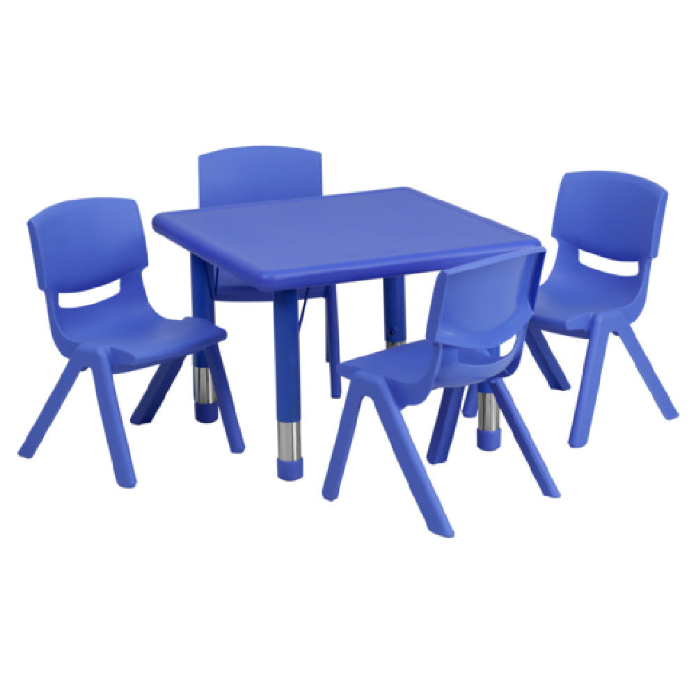 Flash Furniture YU-YCX-0023-2-SQR-TBL-BLUE-E-GG Preschool Activity Table Set Includes (1) Table: 24"W X 24"D X 14-1/2" 23-3/4"H