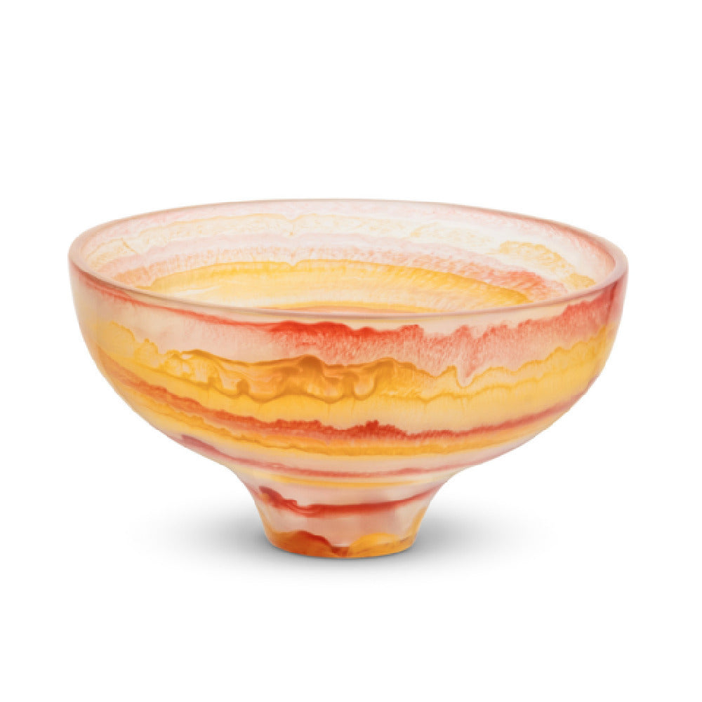 Bon Chef 59027-SCARLET Round Resin Bowl 10.25" Dia X 5.5"H Translucent Swirl Polished Finish