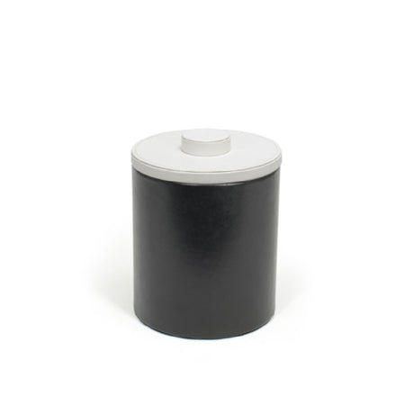 FOH RIB059BKL21 2qt Round London Ice Bucket Black With White Lid Includes One RIB014BKL21-BTM 2qt Round London Ice Bucket Base Black