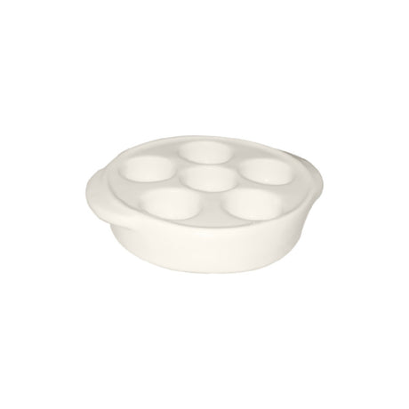 Steelite DCI27W Escargot Plate 5" Dia. (6-3/4" With Handle) X 1-1/2"H Round