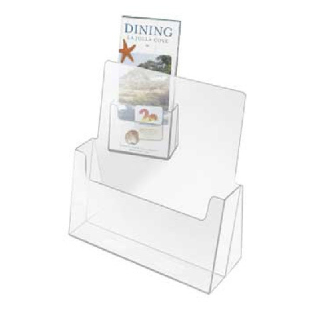 Cal Mil 208 Brochure Card Holder 4"W X 1-1/2"D X 8"H Clear Acrylic