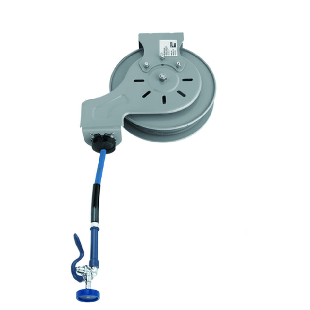 T&S Brass B-7212-01 Hose Reel System Open 3/8" X 15' Hose With High Flow Blue Spray Valve