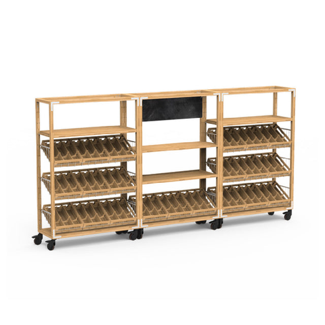 Steelite MGCCAN06NSXW Canvas Wine Display Natural Brushed Stainless Steel On Casters