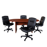 Flash Furniture BLN-6GCCHRX000-BK-GG Lake Table And Chair Set Includes (1) 72"W X 35"D X 29-1/2"H Oval Table