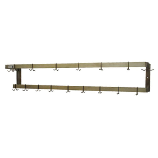Serv-Ware SW-96-CWP - Serv-Ware - Pot Racks - 96" Bar W/ 16 Hooks - Dimensions: 96" W X 12" D X 12" H
