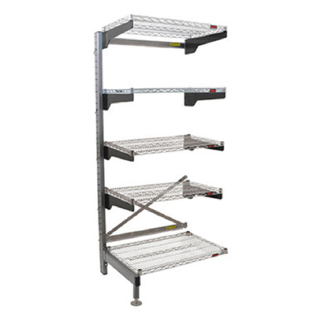 Eagle Q2436VG86A-5 Q-LEVER Cantilever Add-On Shelving Unit 5-tier 37-1/2"W X 29"D X 86"H Overall Size