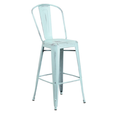 Flash Furniture ET-3534-30-DB-GG Bar Stool 500 Lb. Weight Capacity Curved Back With Vertical Slat