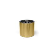 FOH RIB033GOS21 3qt Round Brushed Stainless Ice Bucket Matte Brass With Matte Black Lid
