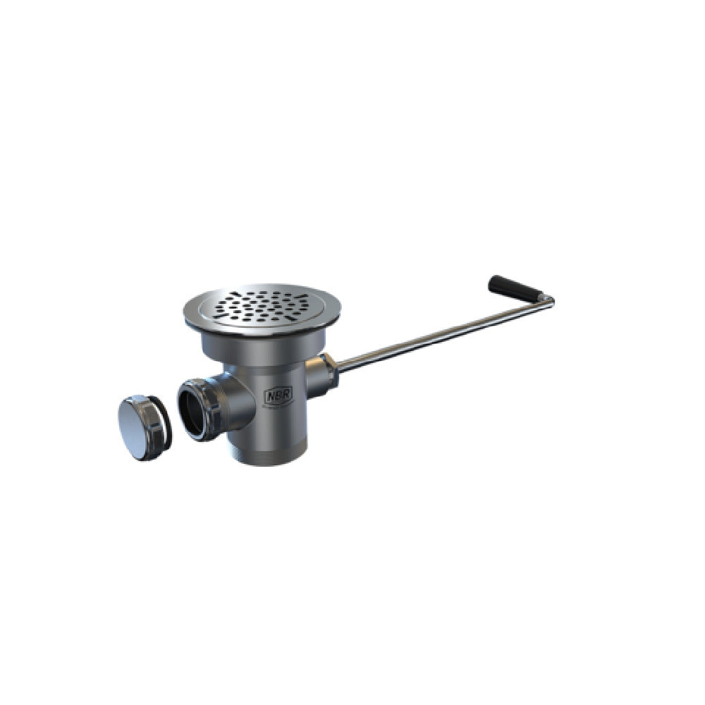 NBR Equipment P5TD2 Twist Handle Waste Drain With Overflow Cap 2"male & 1-1/2" Female Threading