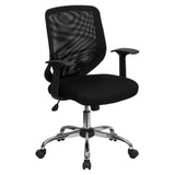 Flash Furniture LF-W95-MESH-BK-GG Swivel Task/Office Chair 36-1/2" To 39-3/4" Adjustable Height