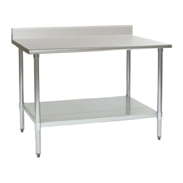 Eagle T2424EB-BS Deluxe Series Work Table 24"W X 24"D 16/300 Series Stainless Steel Top With Rolled Front Edge & 4-1/2" Backsplash