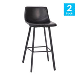 Flash Furniture CH-212069-30-BK-GG Caleb Bar Stool 300 Lb. Weight Capacity 30" Seat Height