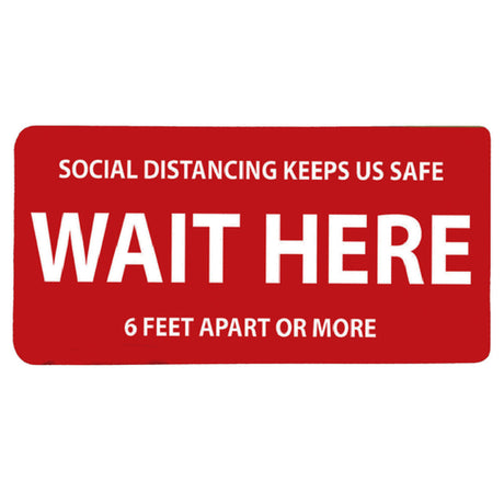 Tablecraft 10612 Floor Sign "Wait Here" 12" X 6"