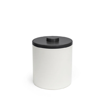 FOH RIB028WHL21 3.5qt Round London Ice Bucket White With Black Lid Includes One RIB017WHL21-BTM 3.5qt Round London Ice Bucket Base White