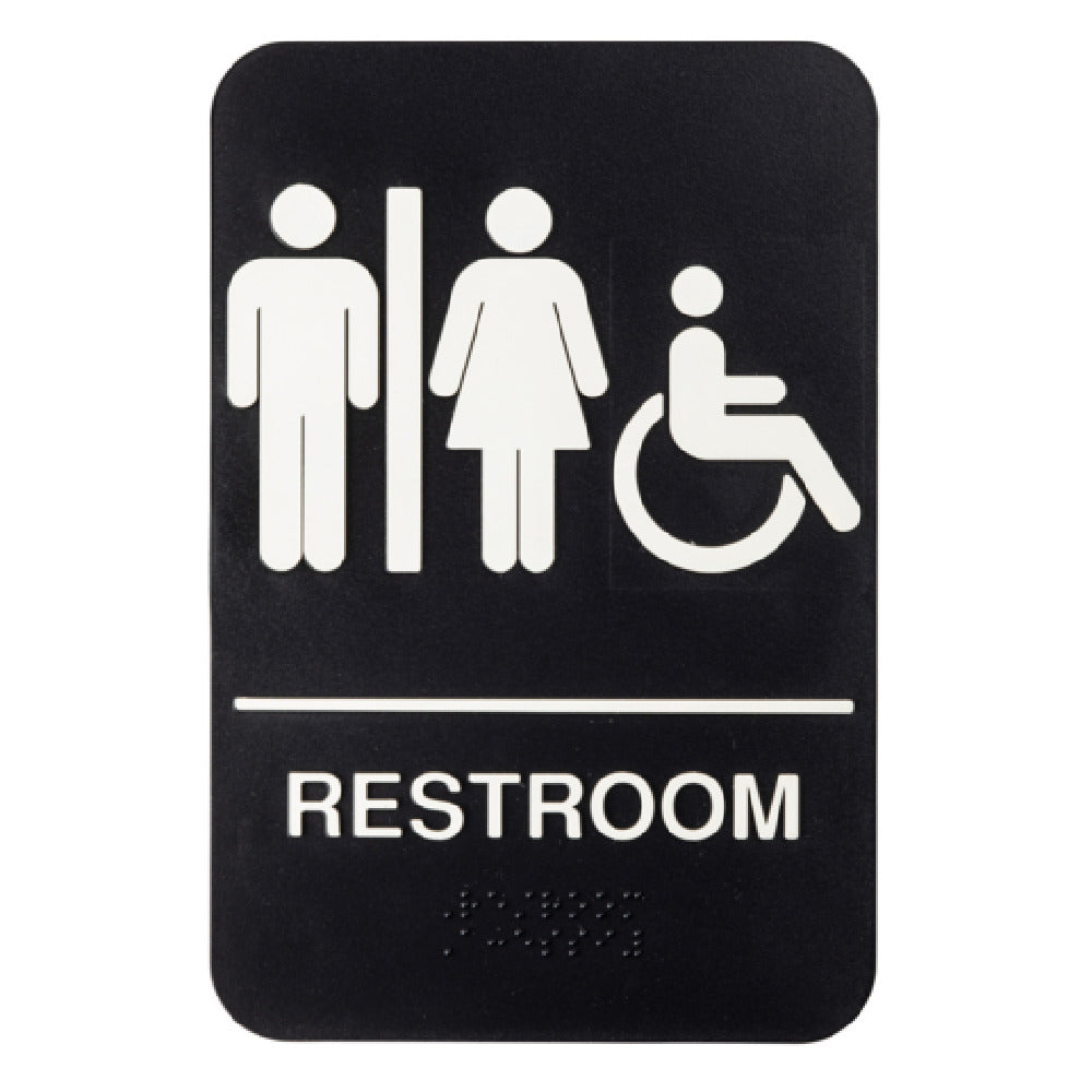 Tablecraft 11676 Sign "Women/Men Handicap Accessible" 6"W X 1/8"D X 9"H