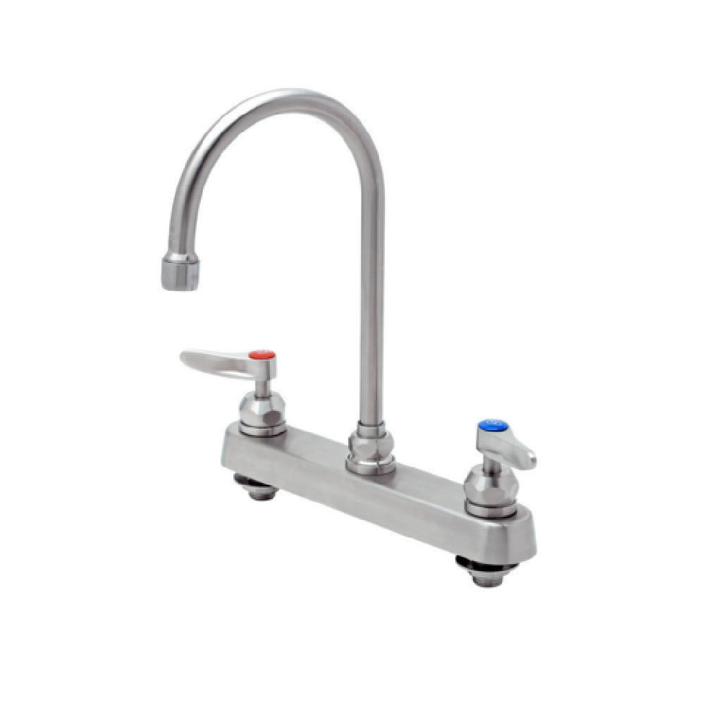 T&S Brass S-1142-CR EverSteel Workboard Faucet 8” Deck Mount Mixing Faucet With Body
