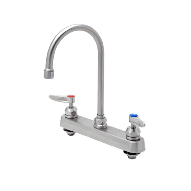 T&S Brass S-1142-CR EverSteel Workboard Faucet 8” Deck Mount Mixing Faucet With Body
