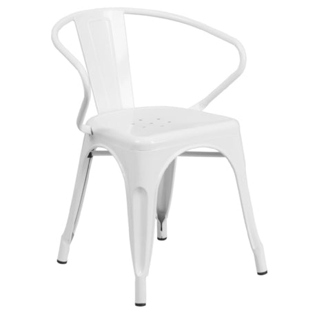 Flash Furniture CH-31270-WH-GG Armchair 500 Lb. Weight Capacity Curved Back With Vertical Slat