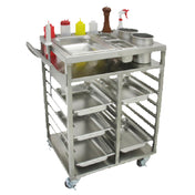 GSW USA C-TIC Teppan-Yaki Ingredient Cart 18"W X 27-1/2"L X 36"H (12) 1/2 Size Pan Capacity