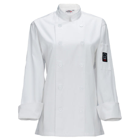 Winco UNF-7WL Beacon Women's Chef Jacket Tapered Fit Double Breasted