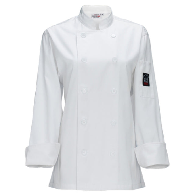 Winco UNF-7WS Beacon Women's Chef Jacket Tapered Fit Double Breasted