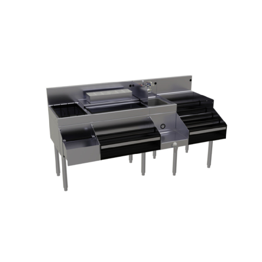 Glastender ALL-66D All-In-One Underbar Ice Bin/Cocktail Station Blender Station