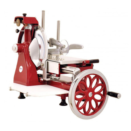 Omcan 26072 (MS-IT-0250-MF) Volano Meat Slicer Flower Flywheel Fully Hand-operated