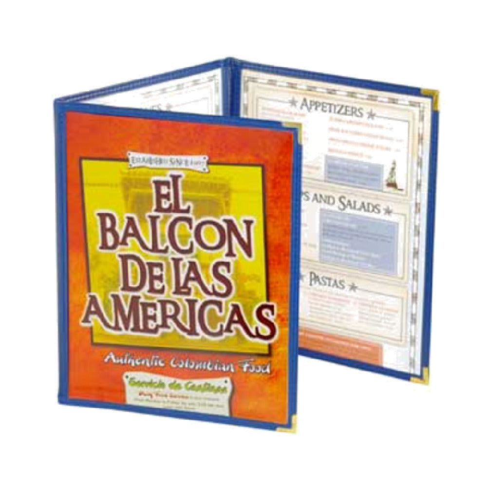 Menu Solutions SE330D_LIZARD-BURGUNDY Menu Jacket Holds 8-1/2" X 14" Inserts Triple Panel Continuous With 6 Views (all Same Width)