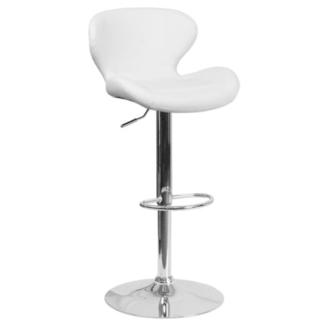 Flash Furniture CH-321-WH-GG Swivel Bar Stool Adjustable Height Contemporary Style