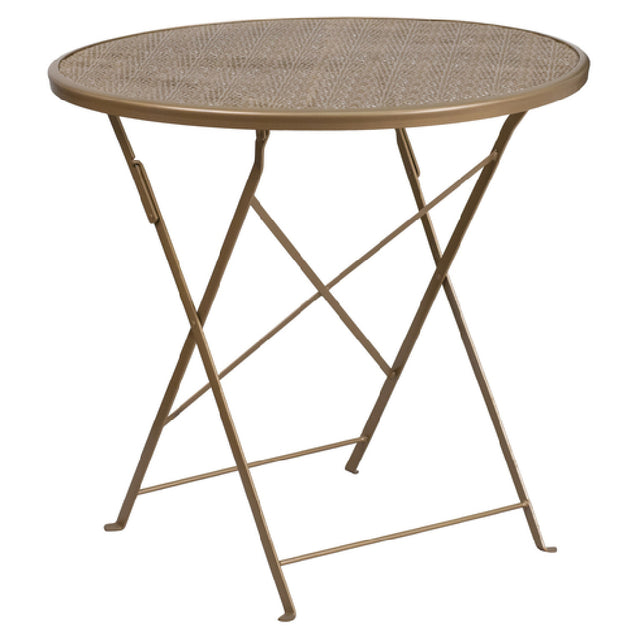 Flash Furniture CO-4-GD-GG Folding Patio Table 30" Dia. X 28"H Round