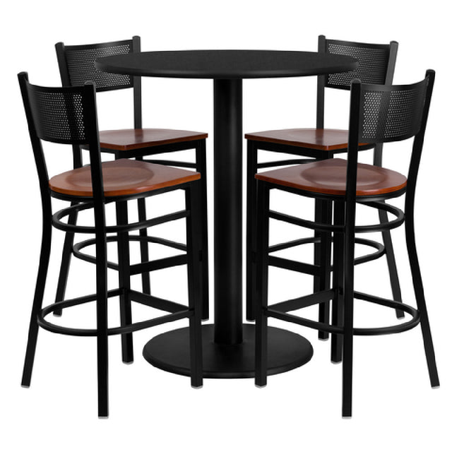 Flash Furniture MD-0018-GG Table And Bar Stool Set Includes (1) 36" Dia. X 42"H Table