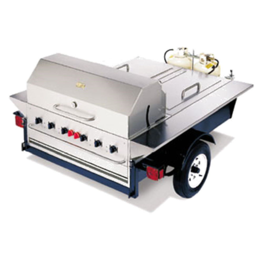 Crown Verity CV-TG-1 Towable Grill 69" X 124" X 52" Trailer Includes BI-48 Grill & RD-48 Roll Dome Lid