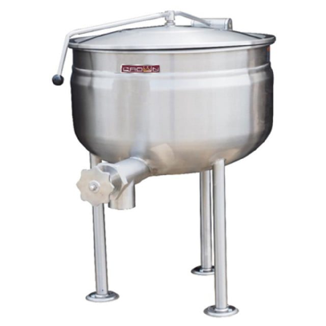 Crown Steam DL-40F Stationary Kettle Direct Steam 40 Gallon Capacity