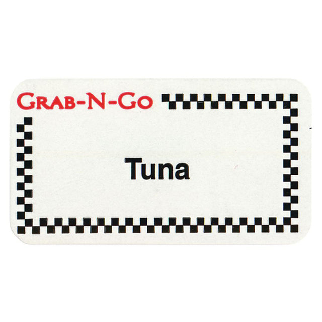 Hubert 23271 - Grab-N-Go Food Label, "Tuna", 1-3/4" X 7/8"