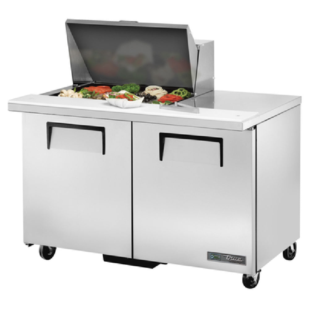 True Refrigeration TSSU-48-12M-B-HC Mega Top Sandwich/Salad Unit (12) 1/6 Size (4"D) Poly Pans