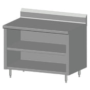 SPG 4CBT-24B - Universal Stainless Work Table, Cabinet Base With Open Front, 48"W X 24"D