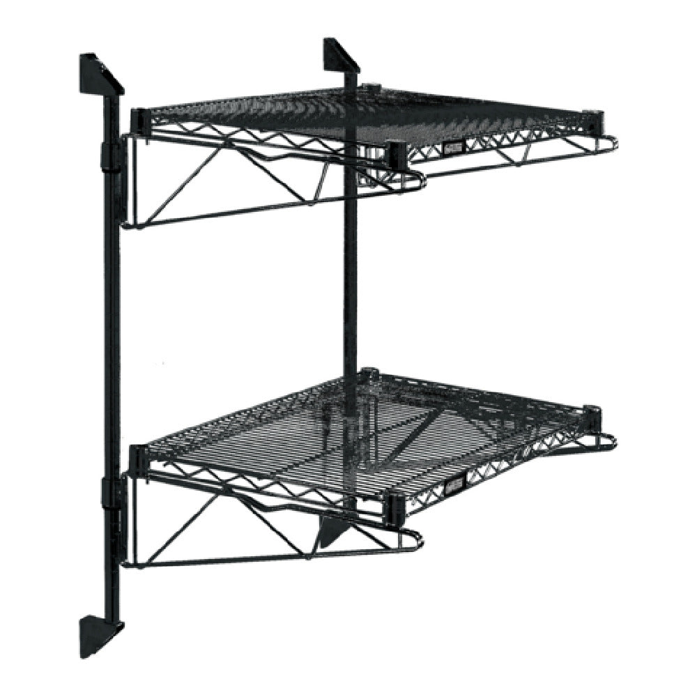 Quantum WC34-CB1472BK Cantilever Double Shelf Post Wall Mount (2) 72"W X 14"D Shelves