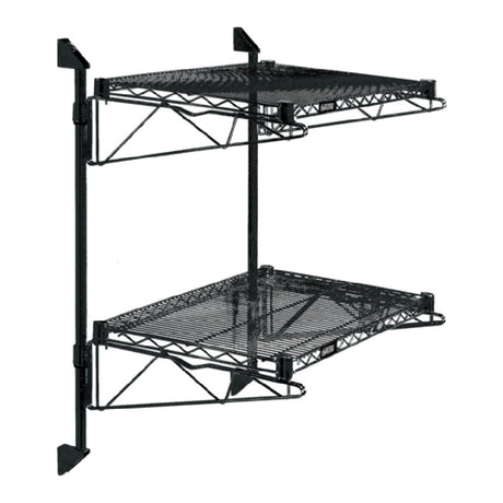 Quantum WC34-CB2448BK Cantilever Double Shelf Post Wall Mount (2) 48"W X 24"D Shelves