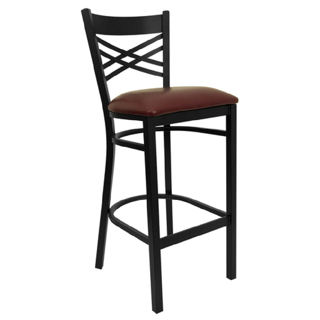 Flash Furniture XU-6F8BXBK-BAR-BURV-GG Hercules Series Restaurant Bar Stool Metal X-back