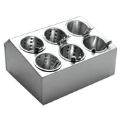 Hubert 80067 - Flatware Cylinder Holder, 6-compartment, 14-7/8" X 11-1/2" X 8-1/8"H